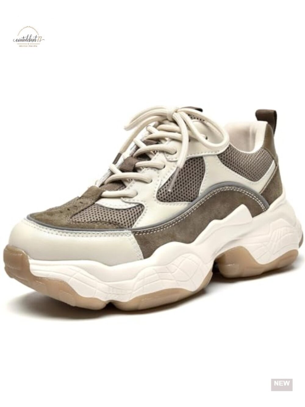 Chunky Platform Sneakers Women Lace Up Pig Suede Leather Mesh Comfortable